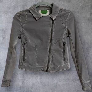 Anthropologie Jacket Grey Zip Up XXSP‎ Stretch